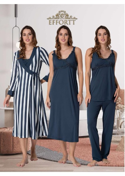 Dvina Effortt Dörtlü Lohusa Seti Lacivert Xxlarge - 9036