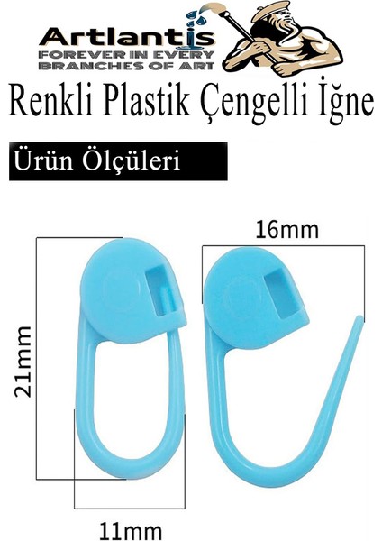 Plastik Çengelli Iğne 100 Lü 1 Paket Örgü Ayracı Renkli Oval Çengelli Iğne Klips Ilmek Sabitleyici Belirleyici Ip Tutucu