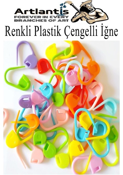 Plastik Çengelli Iğne 100 Lü 1 Paket Örgü Ayracı Renkli Oval Çengelli Iğne Klips Ilmek Sabitleyici Belirleyici Ip Tutucu