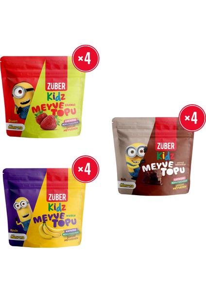 Kidz Meyve Topu Deneme Paketi 42g X 12 Adet