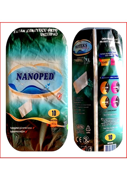 Yatak Koruyucu Örtü 60 x 90-10 Adet (4 Lü Paket 40 Adet)