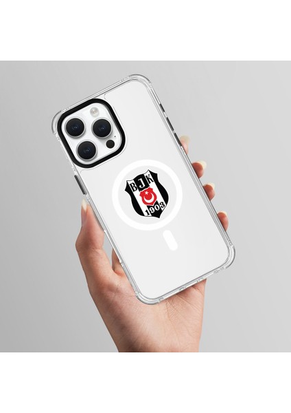 Apple iPhone 16 Beşiktaş Magsafe Logo Şeffaf Telefon Kılıfı