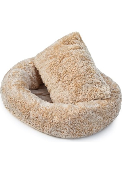 Peluş Köpek Yatağı - Yumuşak ve Konforlu Evcil Hayvan Yatağı (Bej) modelleri