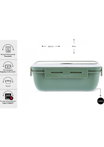 Fusca Çatal Kaşıklı Lunch Box Yeşil fiyatları