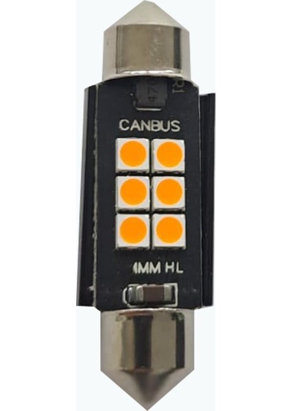 41MM Sofit LED Ampul Turuncu 6 Led, Plaka Bagaj Tavan Aydınlatma 2 Adet modelleri
