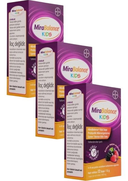 Mirabalance Kids 12 Saşe x 3 Adet