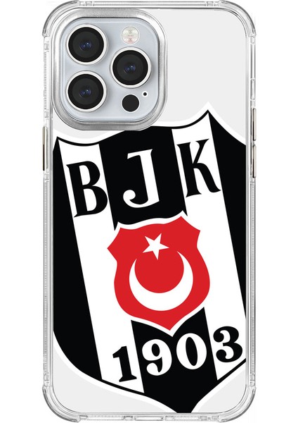 Apple iPhone 13 Pro Beşiktaş Büyük Logo Şeffaf Telefon Kılıfı