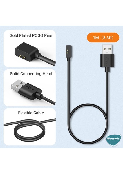 Xiaomi Redmi Watch 5 Manyetik USB Şarj Kablosu Siyah
