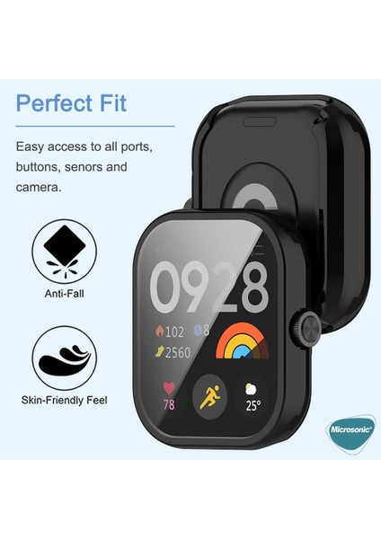 Xiaomi Redmi Watch 5 Kılıf 360 Full Round Soft Silicone Siyah