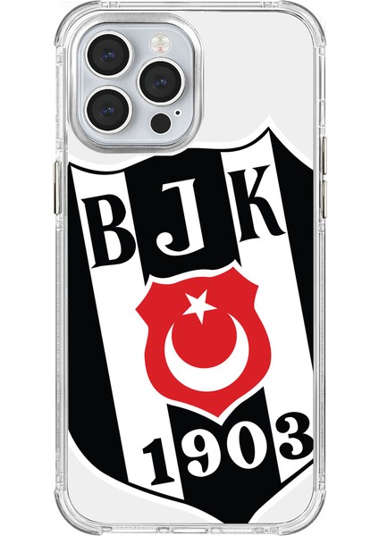 Apple iPhone 13 Pro Max Beşiktaş Büyük Logo Şeffaf Telefon Kılıfı