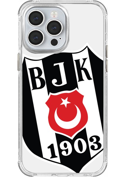 Apple iPhone 14 Pro Max Beşiktaş Büyük Logo Şeffaf Telefon Kılıfı