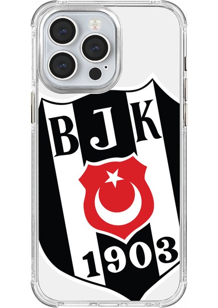 Apple iPhone 15 Pro Max Beşiktaş Büyük Logo Şeffaf Telefon Kılıfı