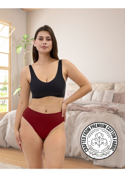 Yüksek Bel, Toparlayıcı, Tanga Külotlar - 5'li Paket Bordo, Siyah , Lacivert, K Yeşil, Indigo fiyatları