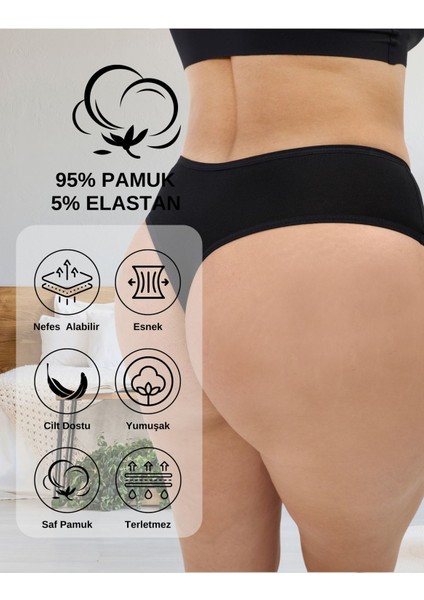 Yüksek Bel, Toparlayıcı, Tanga Külotlar - 5'li Paket Bordo, Siyah , Lacivert, K Yeşil, Indigo modelleri