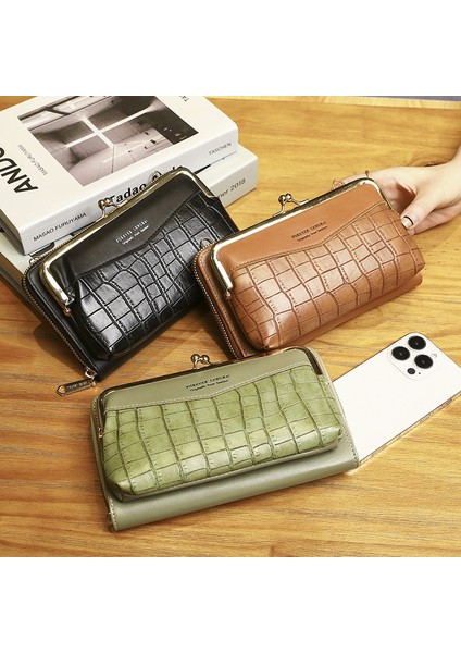 Bayan Cüzdan Uzun Fermuarlı Cüzdan Büyük Kapasiteli Clutch Moda Cep Telefonu Cüzdanı (Yurt Dışından) fiyatları