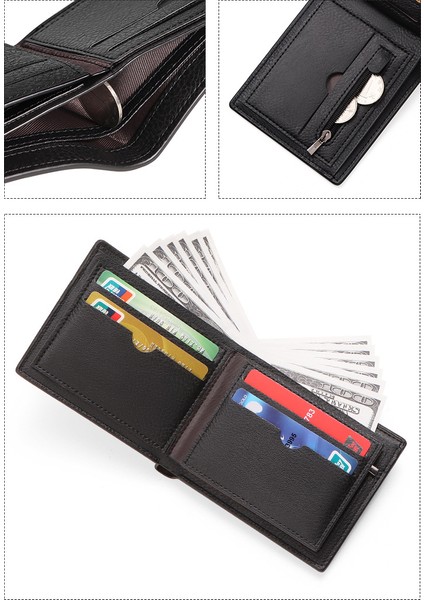 Erkek Kısa Iş Cüzdanı Çoklu Kart Yuvası Başlangıç Günlük Para Cüzdanı Kart Tutucu (Yurt Dışından) fırsatları