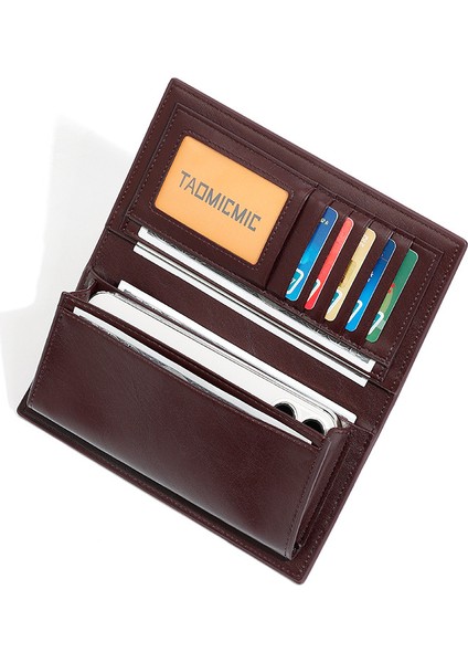 Basit Erkekler Uzun Iki Katlı Cep Telefonu Cüzdanı Büyük Kapasiteli Iş El Cüzdanı Kart Tutucu (Yurt Dışından) modelleri