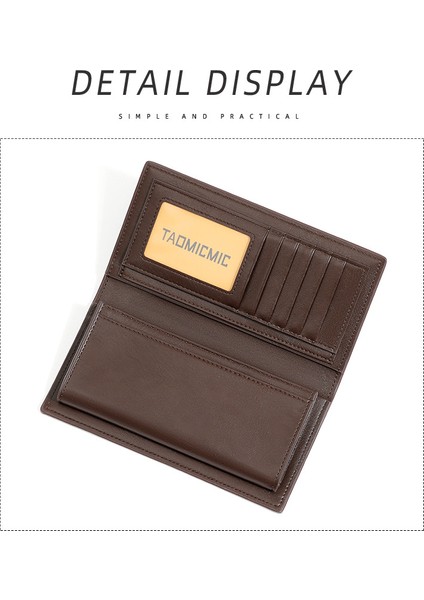 Basit Erkekler Uzun Iki Katlı Cep Telefonu Cüzdanı Büyük Kapasiteli Iş El Cüzdanı Kart Tutucu (Yurt Dışından) indirimleri