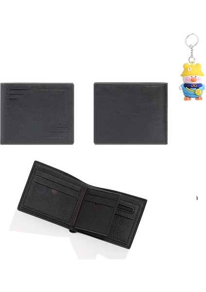 Cüzdan Erkek Cüzdan Kart Tutucu Iş Kısa Ince Fermuarlı Para Cüzdanı (Yurt Dışından)