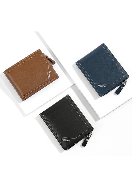 Kısa Erkek Cüzdanı Ultra Ince Iki Katlı Çoklu Kart Yuvası Değişim Parası Tutucu Kart Tutucu (Yurt Dışından) fiyatları