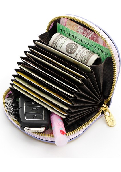 Bayan Kart Tutucu Organ Kart Tutucu Büyük Kapasiteli Çoklu Kart Yuvası Kart Tutucu Fermuarlı Çanta Düşüş Çantası (Yurt Dışından) fırsatları