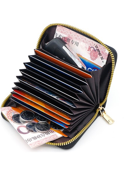 Basit Kadın Kart Tutucu Kısa Fermuarlı Çanta Çoklu Kart Yuvası Para Cüzdanı Depolama Çantası (Yurt Dışından) indirimleri