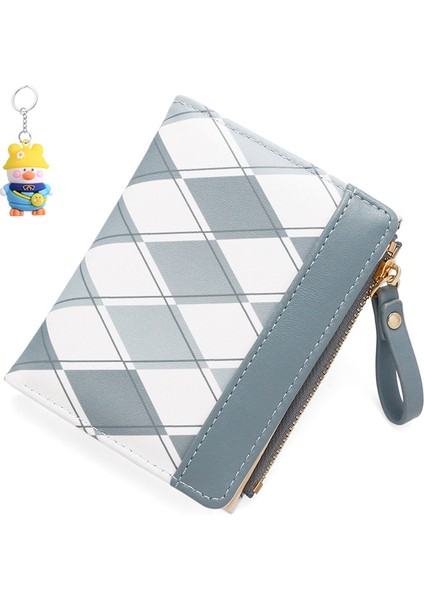 Bayan Cüzdan Iki Katlı Katlanır Yan Fermuarlı Kart Tutucu Kimlik Tutucu Büyük Kapasiteli Öğrenci (Yurt Dışından)