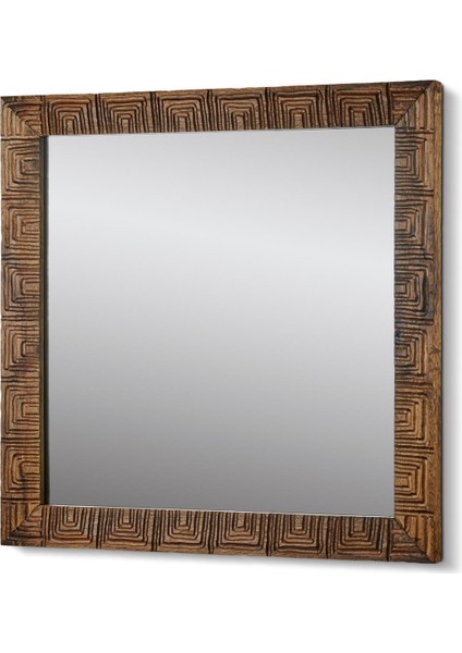 Seta Ahşap Çerçeveli Antik Duvar Aynası 55*55 cm