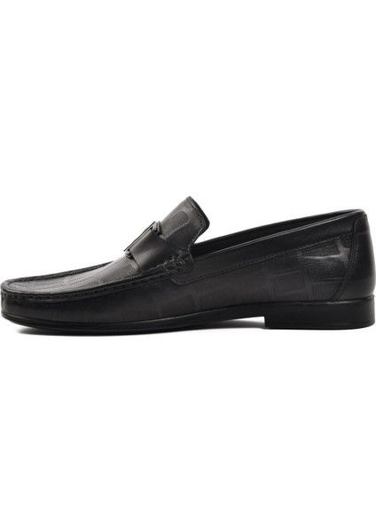 Siyah Deri Erkek Loafer Ayakkabı PC.25104