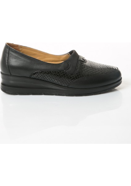 Dr Zen 280 Kadın Deri Dolgu Taban Comfort Ayakkabı Siyah