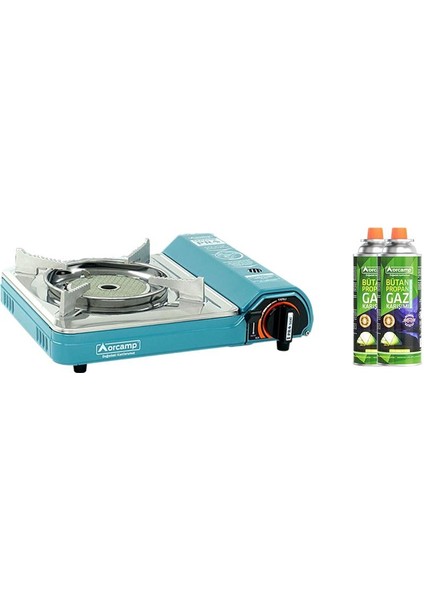 Seramik Pro Kamp Ocak Mavi CK-508+2 Adet Kartuş KTS-227 ORC-009-A2