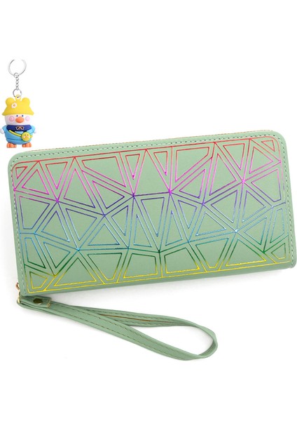 Kadın Uzun Fermuarlı Çanta Büyük Kapasiteli Çoklu Kart Yuvası Kart Tutucu El Kayışı Küçük Kız Cüzdanı (Yurt Dışından)