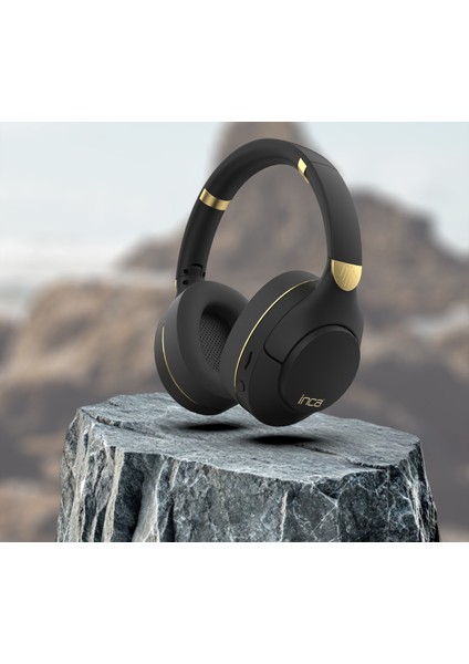 IBK-503S Kablosuz 5.3 Bluetooth Hafıza Kart Destekli Kulak Üstü Kulaklık Siyah
