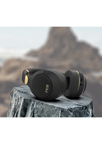 IBK-503S Kablosuz 5.3 Bluetooth Hafıza Kart Destekli Kulak Üstü Kulaklık Siyah