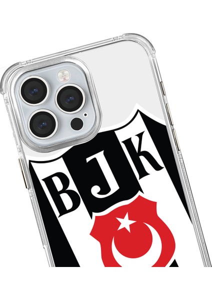 Apple iPhone 16 Pro Beşiktaş Büyük Logo Şeffaf Telefon Kılıfı