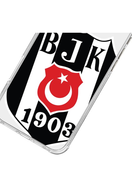 Apple iPhone 16 Pro Beşiktaş Büyük Logo Şeffaf Telefon Kılıfı
