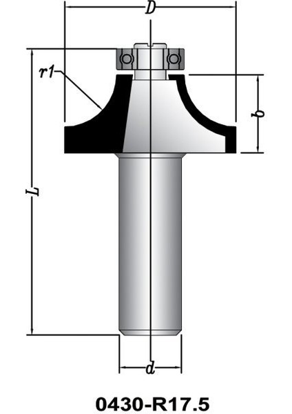 Elmas Uçlu Rulmanlı Radüs El Freze Bıçağı 33X10X57 430-R10 12 mm
