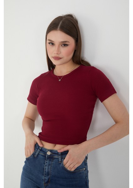 2'li Adet Fitilli Kısa Kol ve Askılı Body Crop Bluz Seti
