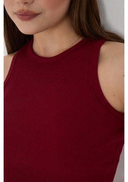 2'li Adet Fitilli Kısa Kol ve Askılı Body Crop Bluz Seti