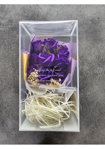 Mor Gül 9 Kafalı Cipso Aranjmanlı Sevgililer Günü Buketi Özel Kutulu Gül Hediye Buketi Yıldönümü modelleri