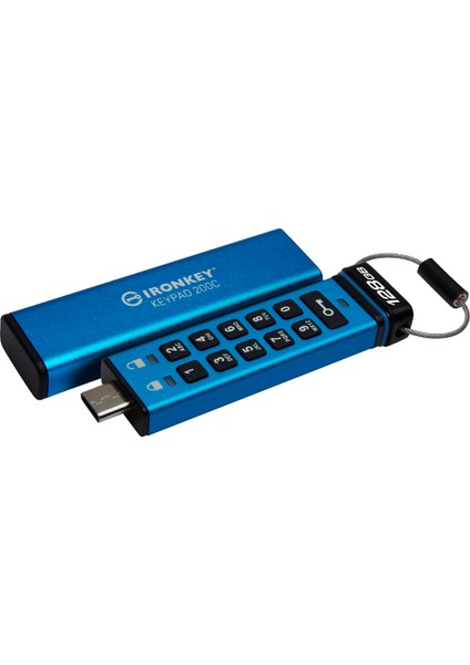 Ironkey 128GB Keypad 200, Fıps 140-3 Taşınabilir Type-C Bellek - IKKP200C/128GB