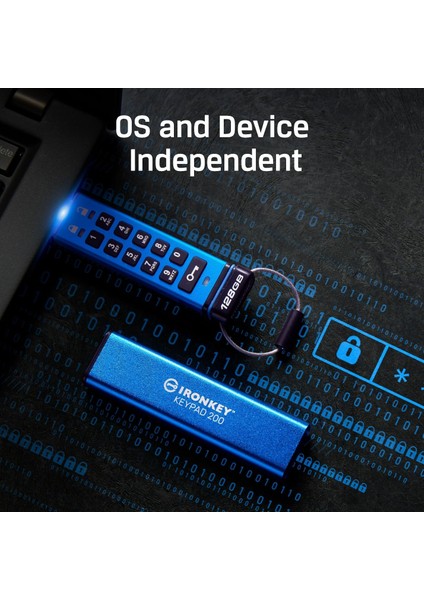 Ironkey 128GB Keypad 200, Fıps 140-3 Taşınabilir Type-C Bellek - IKKP200C/128GB