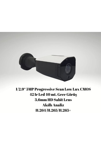 5mp Ip Metal Kasa Bullet Kamera