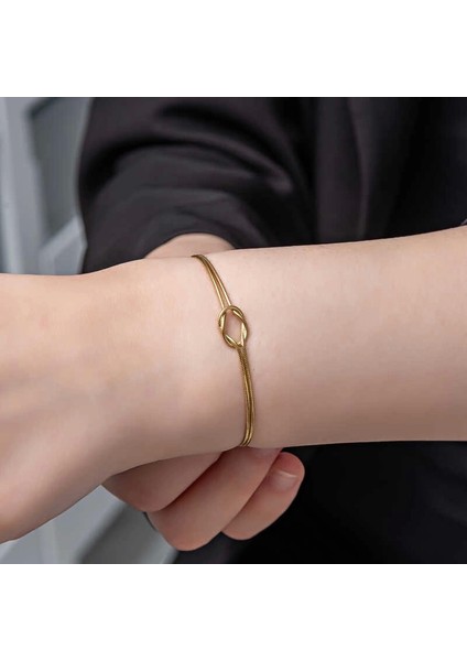 Gümüş Gold Aşk Düğüm Kadın Bileklik modelleri