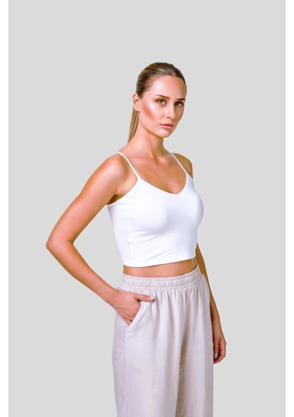 Kadın Askılı Crop Body
