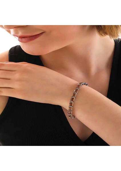 ​Gümüş Kare Zultanit Taşlı Kadın Bileklik fiyatları