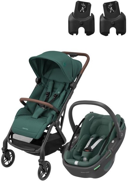 Soho-Coral 360 Modüler Ana Kucaklı Ultra Kompakt Seyahat Sistem Bebek Arabası Essential Green