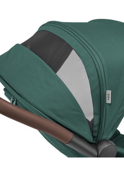 Soho-Coral 360 Modüler Ana Kucaklı Ultra Kompakt Seyahat Sistem Bebek Arabası Essential Green