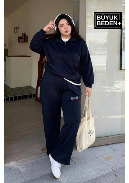 Kadın Büyük Beden Buyuk Brooklyn Baskılı Ince Eşofman Altı SPR25BEAK50