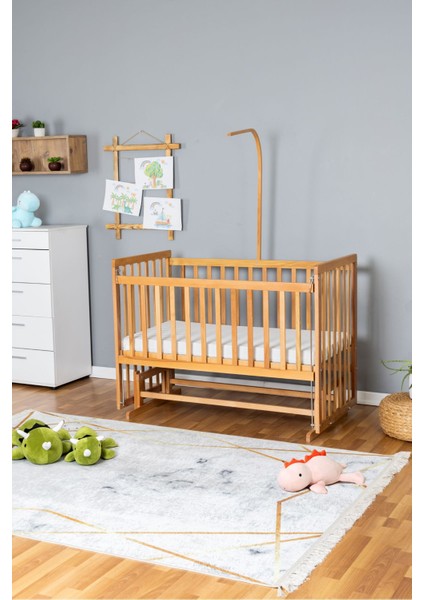 Ahşap Beşik Anne Yanı Beşik Vernikli 60X120 - Uyku Setsiz Tek Yataklı fiyatları